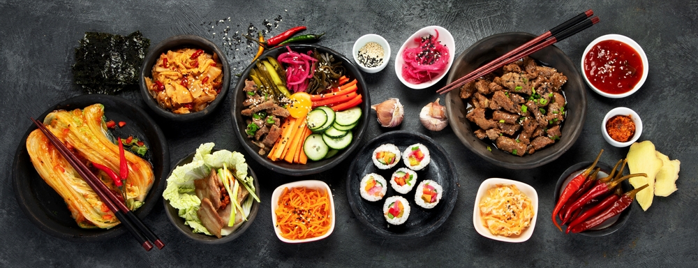 Assortment,Of,Korean,Traditional,Dishes.,Asian,Food.,Top,View,,Flat