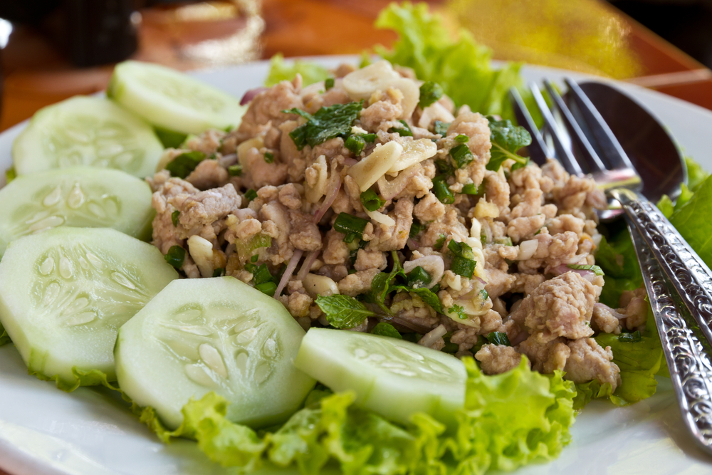 Laab,,Lab,Boiled,Pork,Salad,,Typical,Food,In,Laos