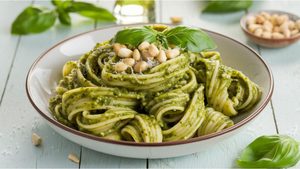 Pasta Pistacchio und Burrata